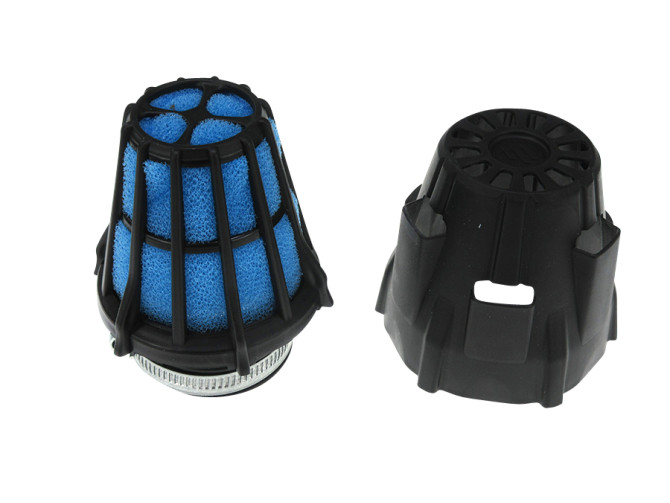Luchtfilter 46mm schuim Polini Air Box recht zwart / blauw product