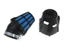 Luchtfilter 46mm schuim Polini Air Box schuin zwart / blauw