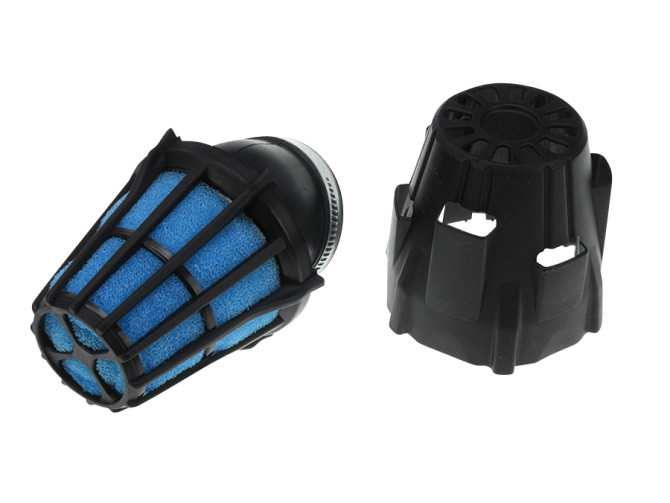 Luchtfilter 46mm schuim Polini Air Box schuin zwart / blauw product