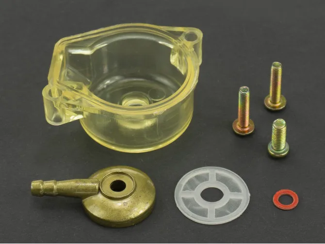 Dellorto SHA Vergaser Schwimmerkammer Transparant mit Filterabdeckung Set Gelb product