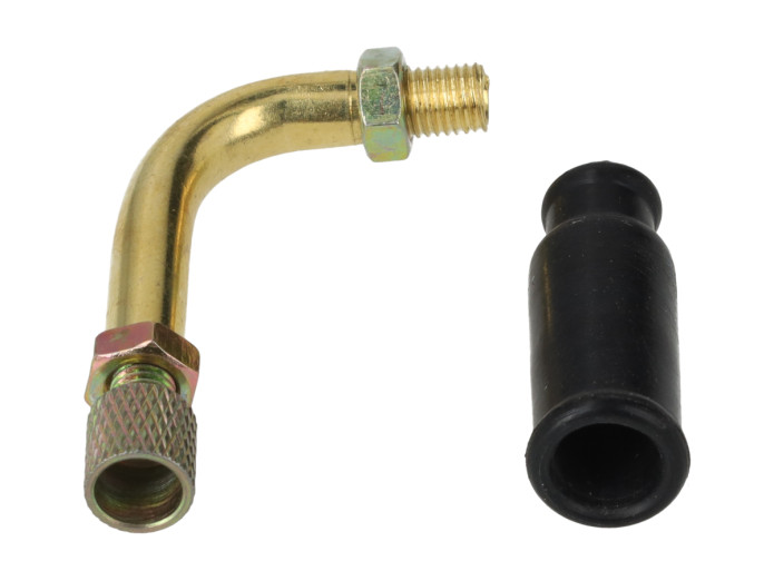 Bing elleboog stelschroef 90 graden goud met gaskabelhoed (ook PHBG / SHA)