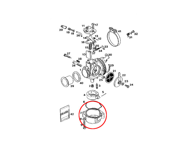 Dellorto SHA carburetor float chamber original Tomos product