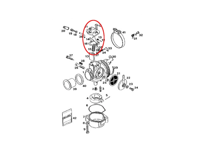 Dellorto SHA carburetor throttle cover drum product