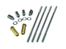 Stud cylinder Tomos 2L / 3L M6x106mm  steel with nuts and brass exhaust nuts set 