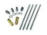 Tapeind cilinder Tomos 2L / 3L M6x106mm staal set met messing uitlaat moeren Tapeind cilinder Tomos 2L / 3L M6x106mm staal set met messing uitlaat moeren
