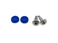 License plate mounting set blue