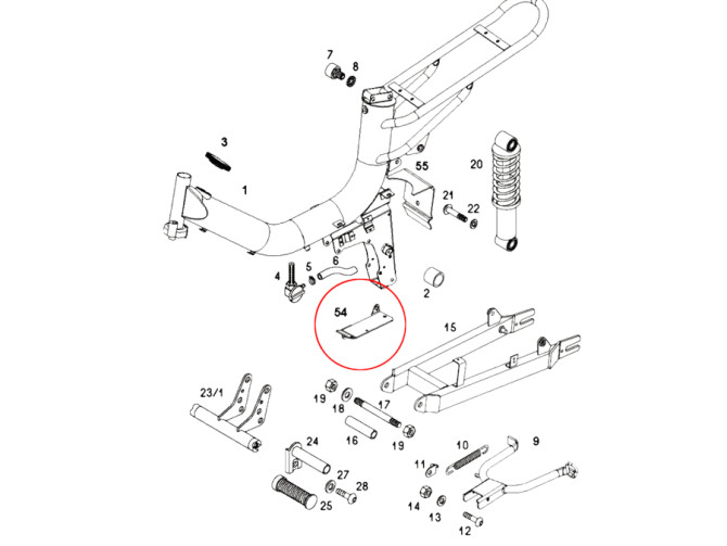 Frame beschermplaat Tomos A3 / A35 / verschillende modellen  product