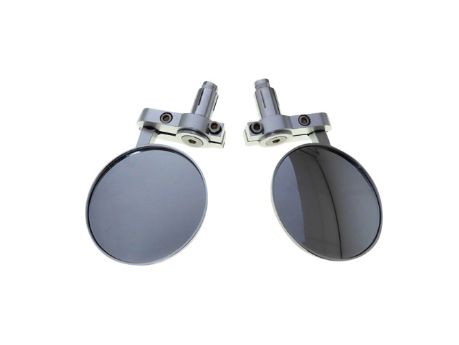 Spiegelset bar-end insteekversie rond aluminium / zilver product