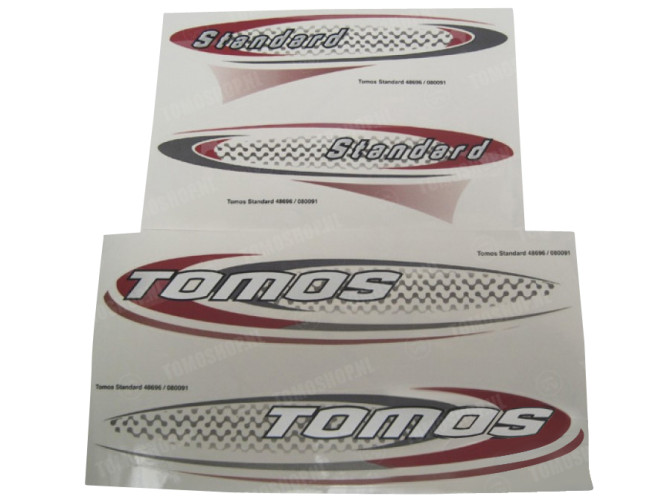 Sticker Tomos Standard red / black set main