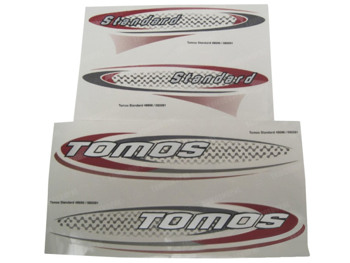 Sticker Tomos Standard rood / zwart set