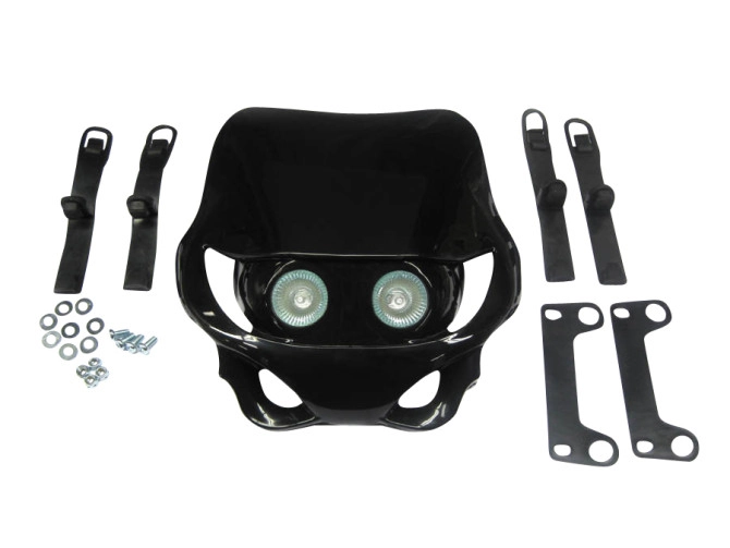 Koplampkap spoiler streetfight kap zwart 12V product