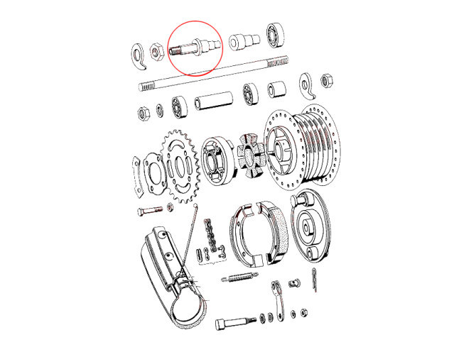 Axle spacer rear wheel Tomos 4L / APN / ATX hollow  product