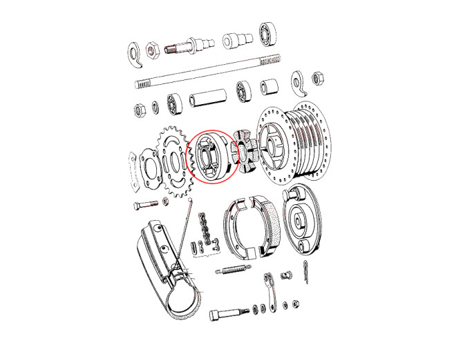 Hub rear wheel Tomos 4L / APN / ATX sprocket carrier  product