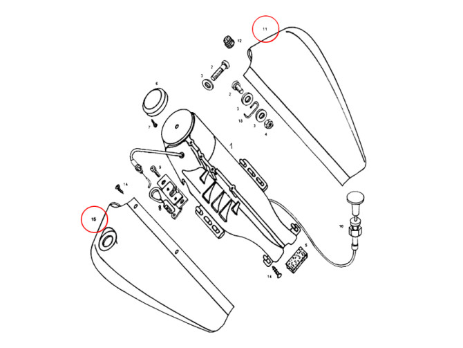 Tank cover Tomos Revival unpainted set product