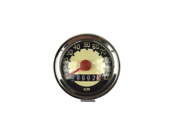 Speedometer kilometer 48mm VDO replica cream black universal