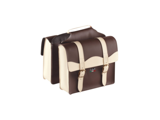 Luggage carrier bags Grappa City skai leather brown / cream product
