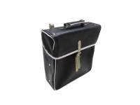 Luggage carrier rear bag Retro black / white