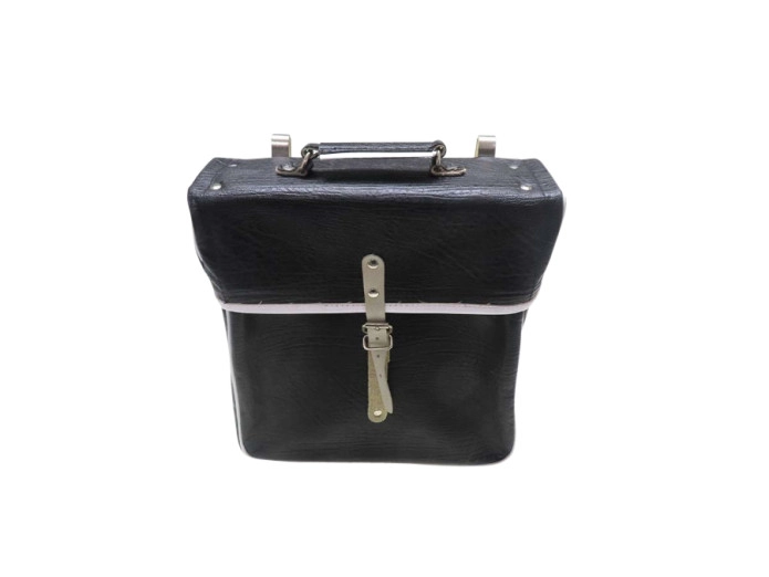 Luggage carrier rear bag Retro black / white