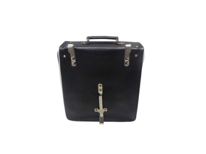 Luggage carrier rear bag Retro black / white