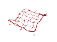 Gepäcknetz elastisch 40x40cm mit 6 Haken Rot