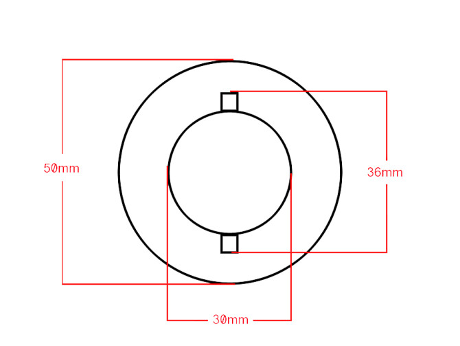 Tankdop bajonet 30mm chroom Tomos A3 / A35 model Cawi product