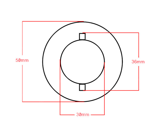 Tankdop bajonet 30mm met slot chroom Tomos A3 / A35