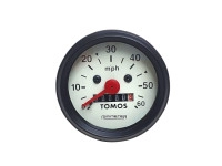 Speedometer miles 60mm 60 mph black / white original Tomos