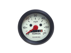 Speedometer miles 60mm 60 mph black / white original Tomos
