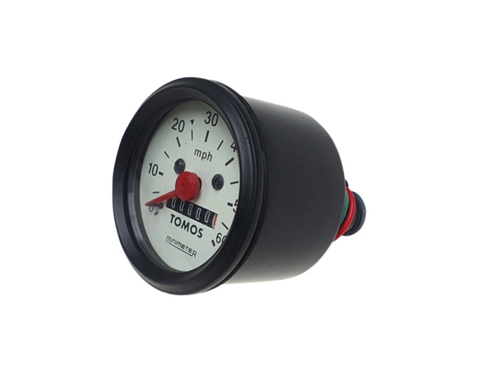 Tacho Meilen 60mm 60 mph Schwarz / Weiss Original Tomos