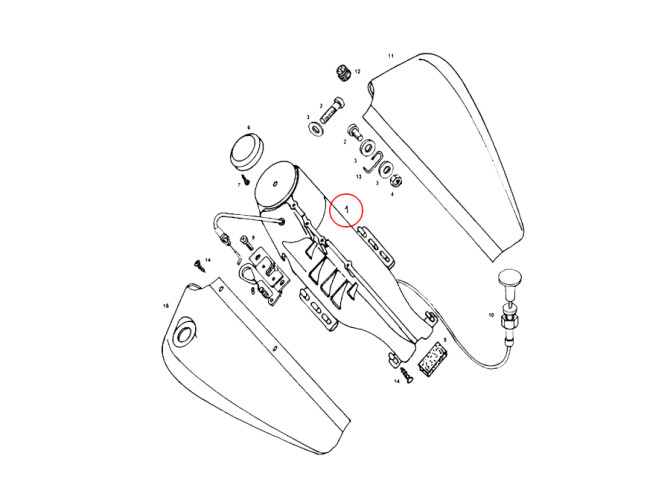 Tank cover Tomos Revival bottom plate product