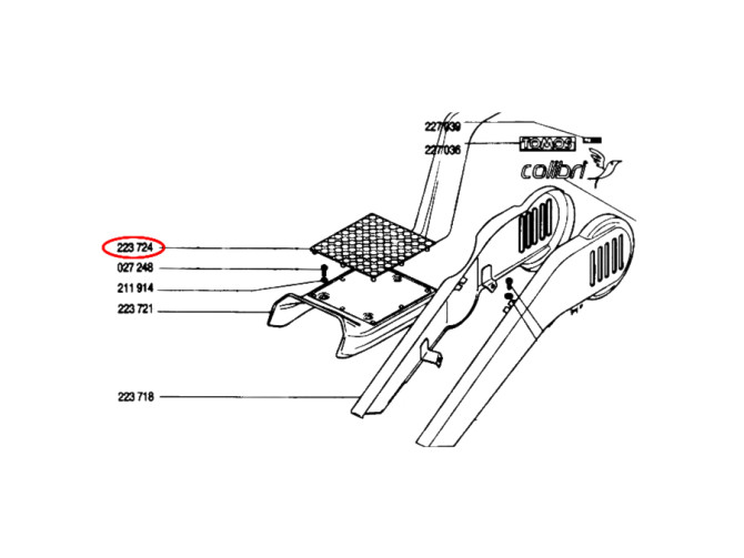 Rubber afdek mat Tomos Colibri product