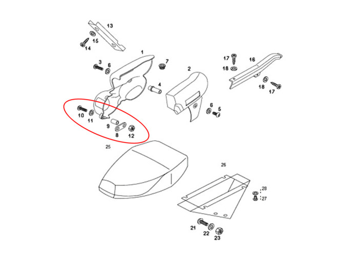 Sidecover Tomos Flexer Revival Streetmate right mounting set product