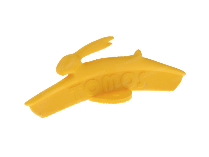 Front fender mudguard plate Tomos logo with jumping bunny yellow
