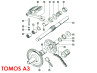 Pedal crank axle Tomos A3 / A35 / A52 / A55 spring thumb extra