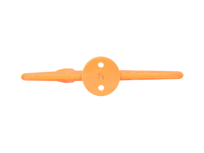 Voorspatbord plaatje Tomos logo met springende haas oranje