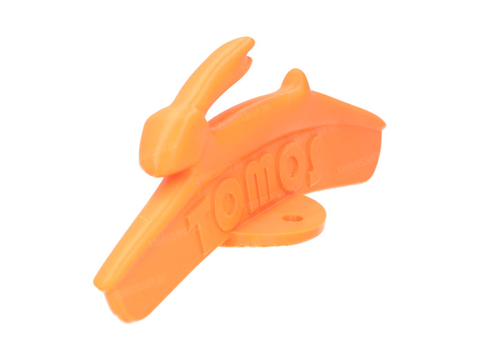 Voorspatbord plaatje Tomos logo met springende haas oranje