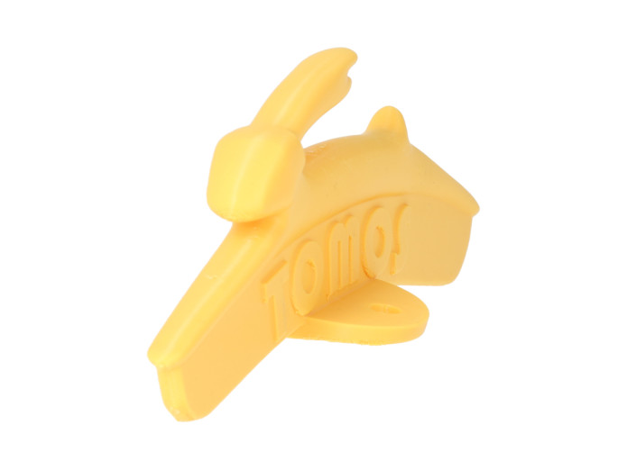 Voorspatbord plaatje Tomos logo met springende haas geel