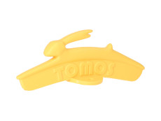 Voorspatbord plaatje Tomos logo met springende haas geel