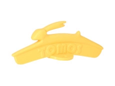 Voorspatbord plaatje Tomos logo met springende haas geel