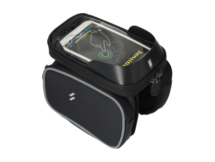 Tank bag with detachable phone holder