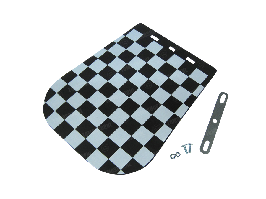 Mudflap universal with black-white checkered  photo