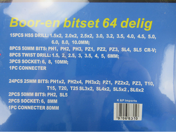 Metal drills and bits set 64-pieces product