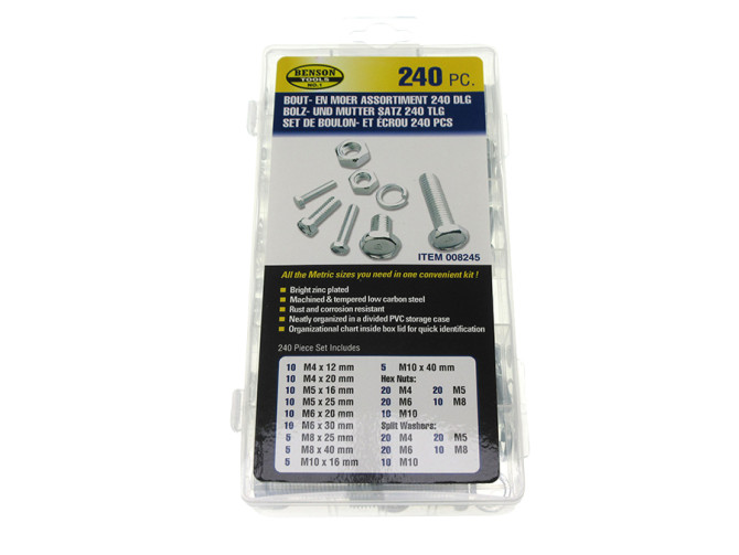 Bolts and nuts assortment 240-pieces product