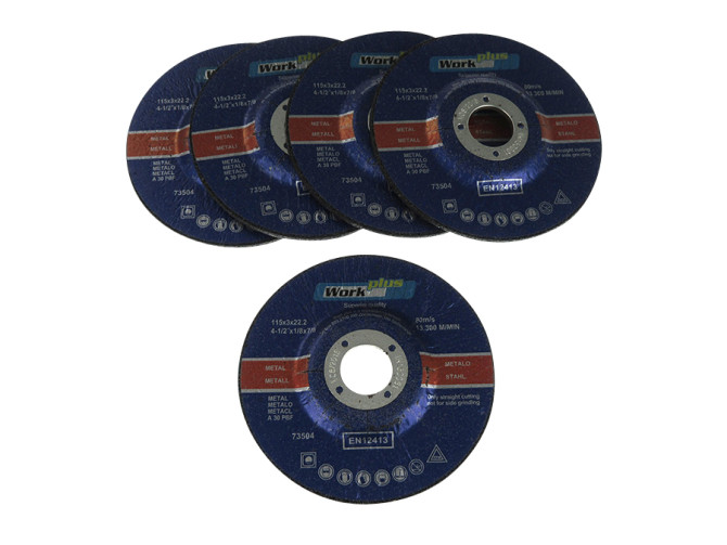 Angle grinder cutting disc 115x3mm for metal (5 pieces) product