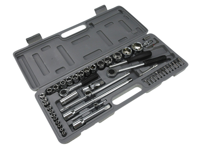 Socket tool set 52-pieces 1/4 + 1/2 inch product