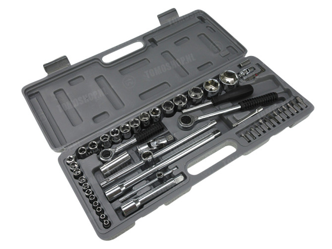 Socketset 52-piece, 1/4 + 1/2 inch main