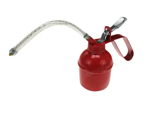 Oil can with flexible spout main
