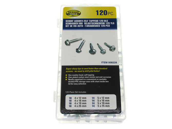 Screws assortment self tapping 120-pieces product