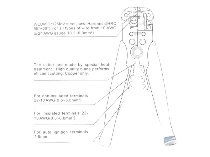 Electric cable pliers / wire stripping pliers  product