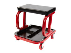 Workshop stool with storage on wheels